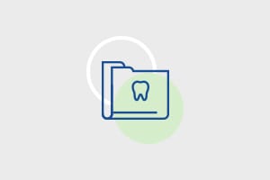 Animated file folder with tooth icon