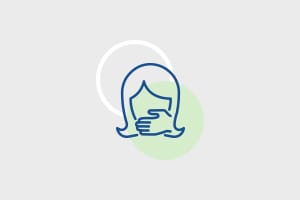 Animated person covering mouth icon